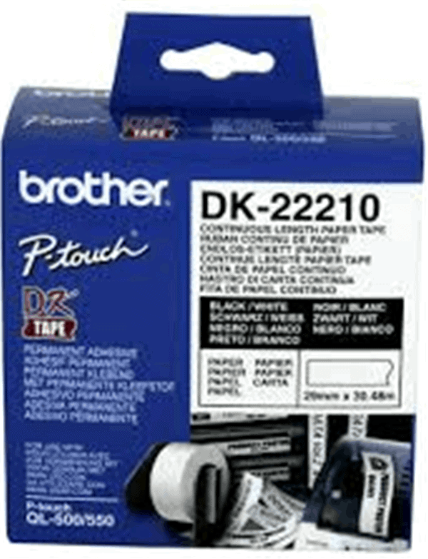 DK 22210 - Continuous Length Label Roll (29mm x 30.48m)