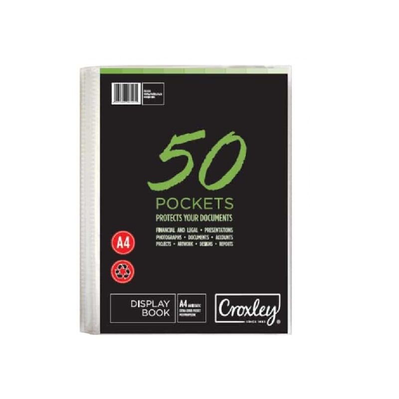 CROXLEY Display File 50 Pocket A4 - Hard Case Cover Each