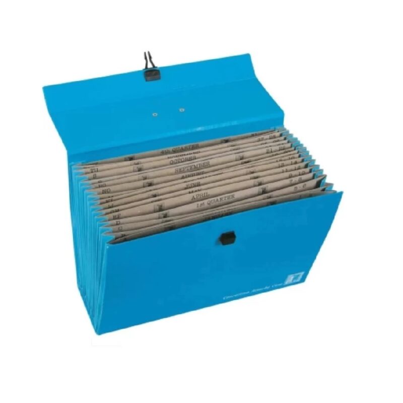 JD1613 Concertina File Cloth 16 Comp A-Z Blue Ea