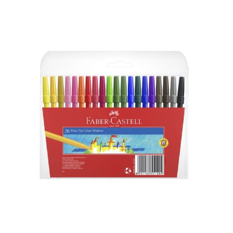 Fibre Pen Fine Point 45f Wallet Of 20 Assorted Colours