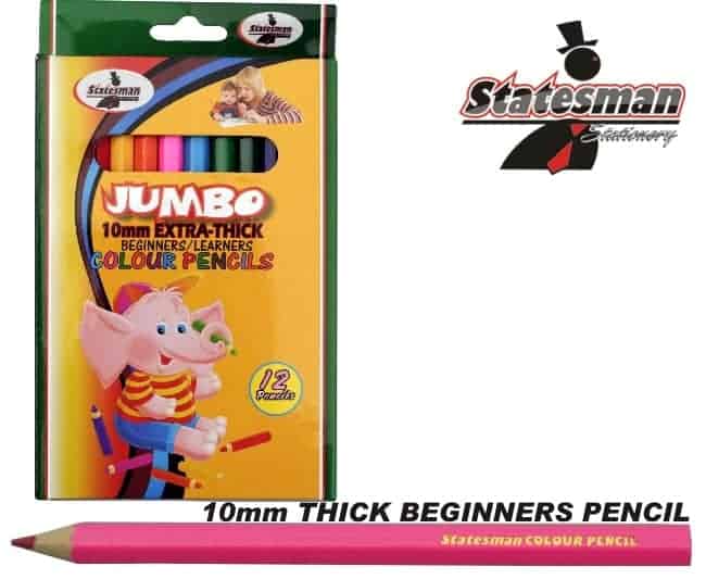 12 Pack of Colour Pencils Beginners Jumbo