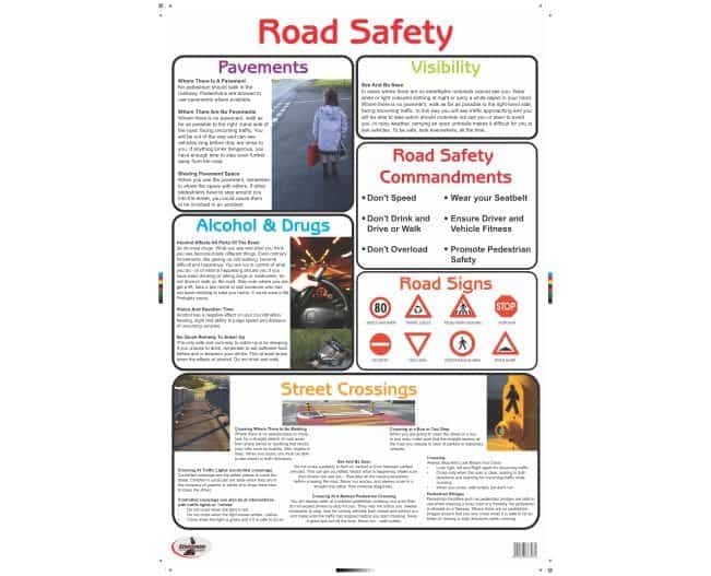 Poster Write and Wipe Road Safety