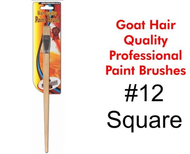 Goat Hair Paint Brush #12 Flat Tip
