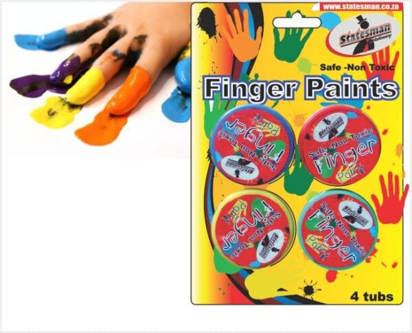 Finger Paints Acrylic Washable 4 Colours