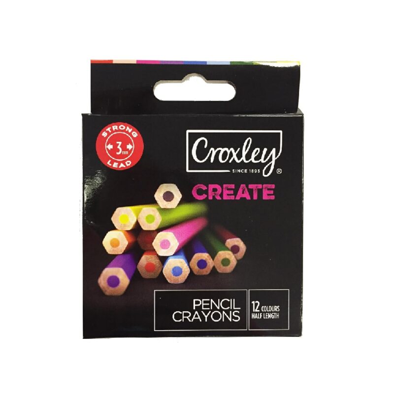 CROXLEY Pencil Crayons, Half Length 12