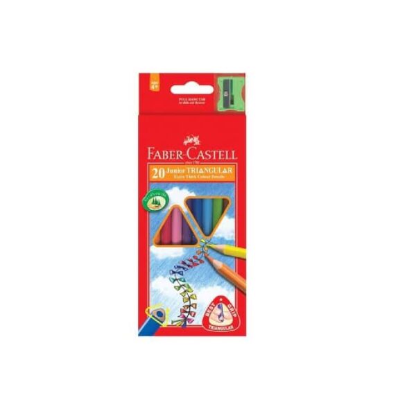 Junior Triangular Colour Penc 20 Long 3,8 With Sharpener