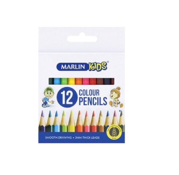 Marlin Kids Colour Pencils 12's Short