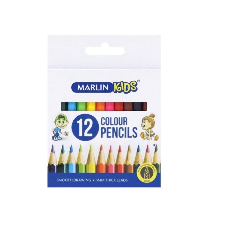 Marlin Kids Colour Pencils 12's Short