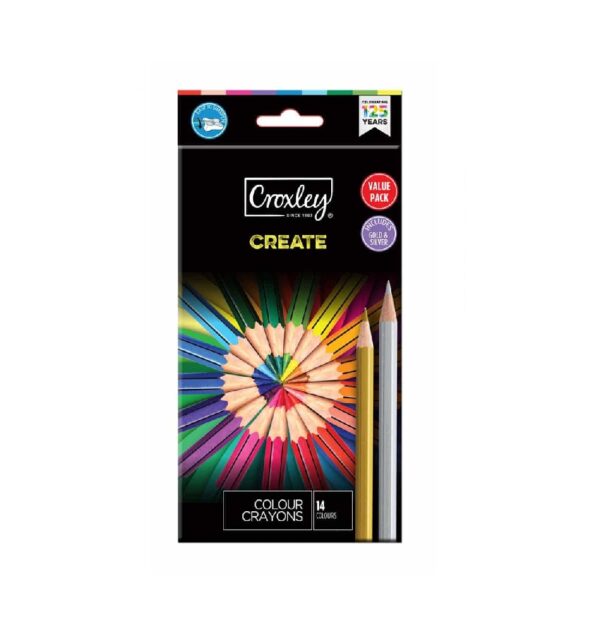 CROXLEY Create Wood Free Crayons Gold And Silver T12