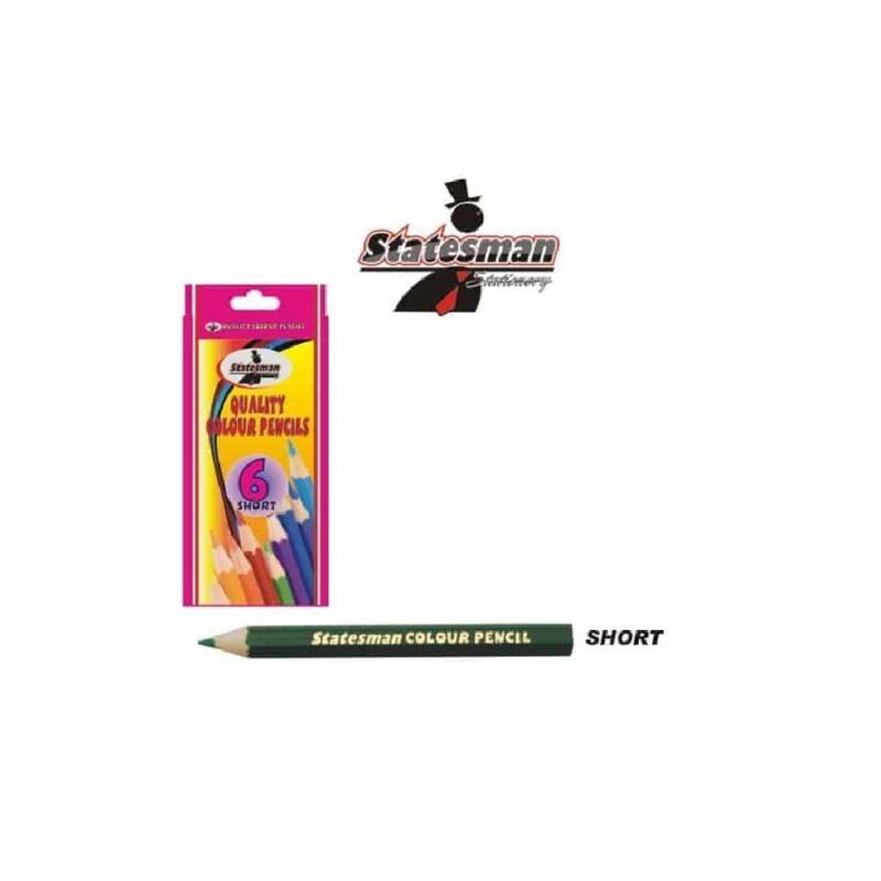 6 Pack Short Colour Pencil