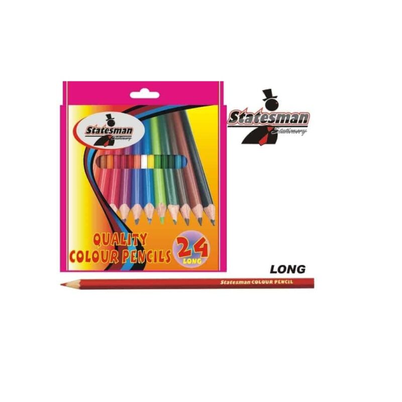 24 Pack of Long Colour Pencil Crayons