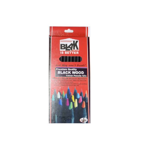 Colour Pencils Blak 12 Pack High Quality