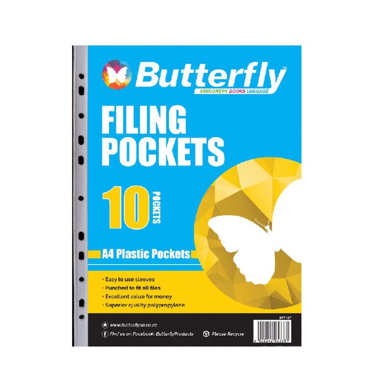 A4 Plastic Pocket (10) Butterfly    
