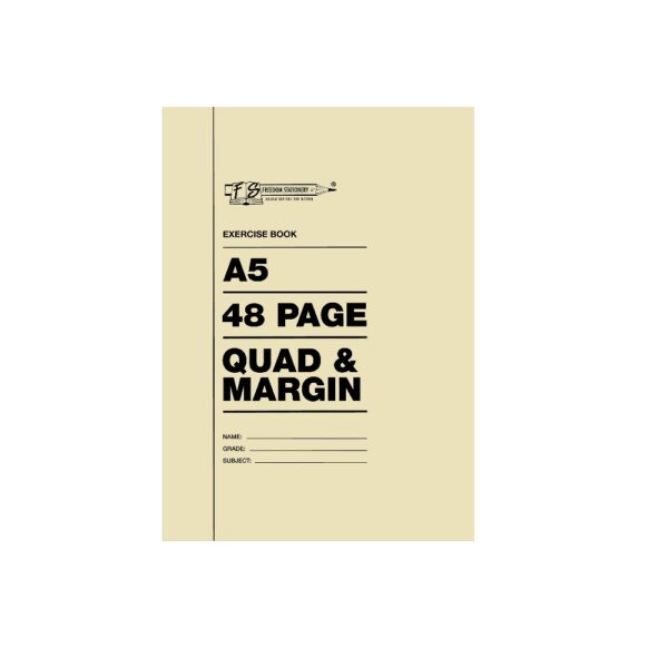 48p A5 Exercise Books Quad / Margin
