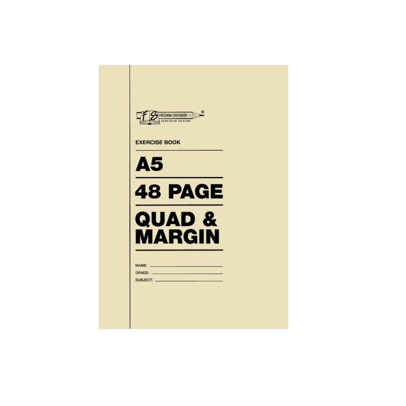 48p A5 Exercise Books Quad / Margin