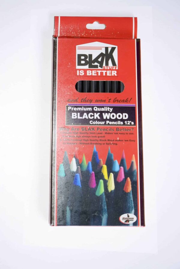 Colour Pencils Blak 12 Pack High Quality