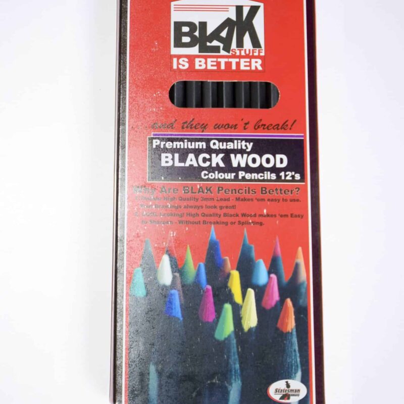 Colour Pencils Blak 12 Pack High Quality