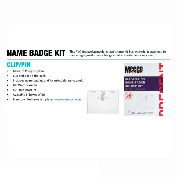 Meeco Name Badges Pvc 50pcs - Image 2