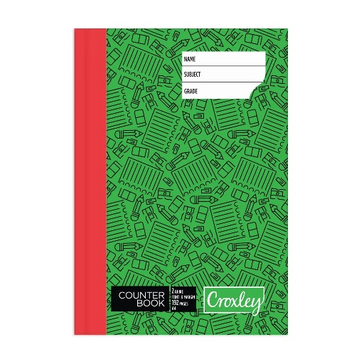 A4 2q Book Green/black 192pg Hard Cover *Croxley*