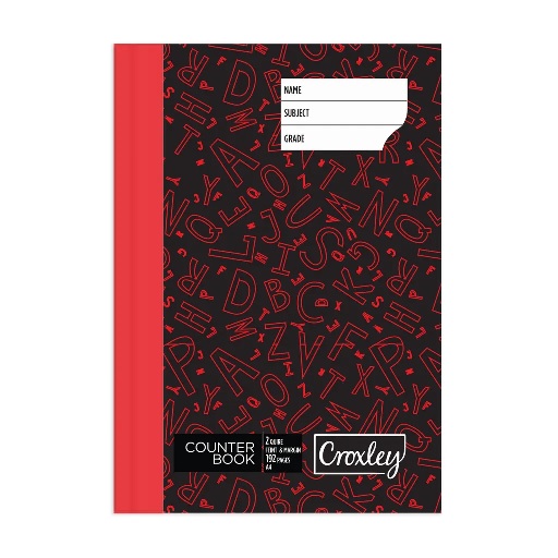 A4 2q Book Black/red 192pg Hard Cover *Croxley*