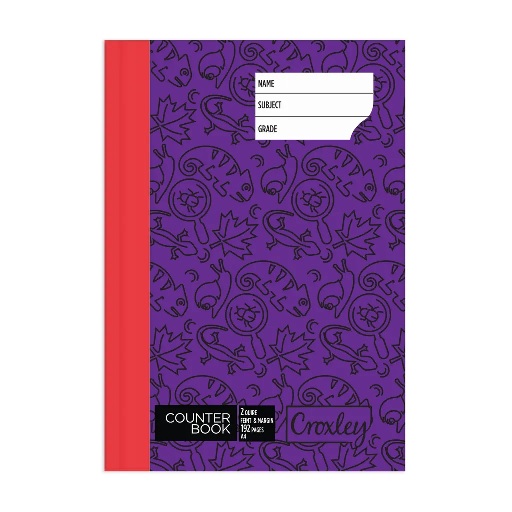 A4 2q Book Purple/black 192pg Hard Cover *Croxley*