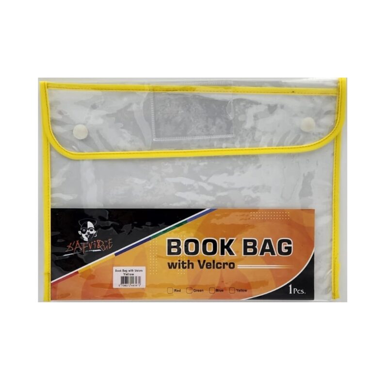 Velcro Bookbag A4 Clear Yellow *Dafrique*