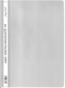 D'afrique A4 Grey Quotation Folder Clear Front