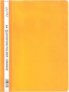 D'afrique A4 Orange Quotation Folder Clear Front