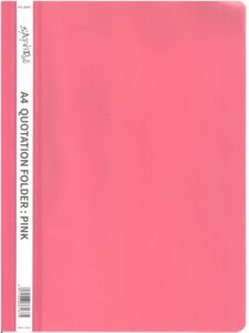 D'afrique A4 Pink Quotation Folder Clear Front