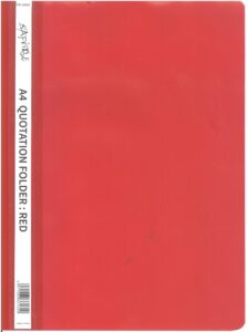D'afrique A4 Red Quotation Folder Clear Front