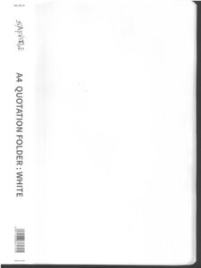 D'afrique A4 White Quotation Folder Clear Front