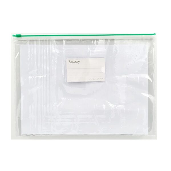 Galaxy A4 Zip Bag Clear Green Zip