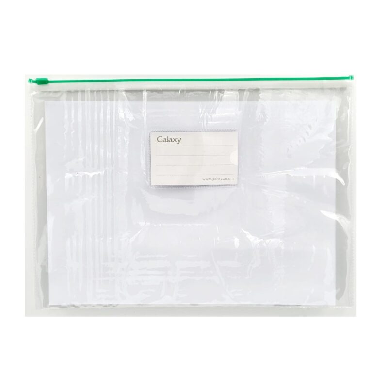 Galaxy A4 Zip Bag Clear Green Zip
