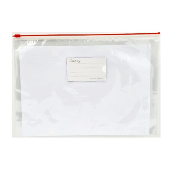 Galaxy A4 Zip Bag Clear Red Zip