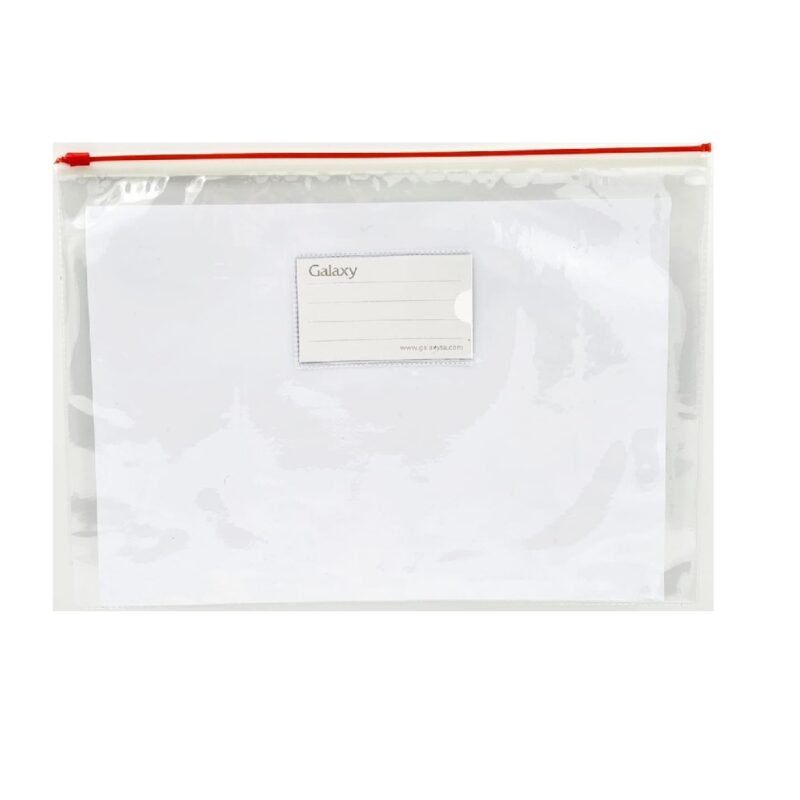 Galaxy A4 Zip Bag Clear Red Zip