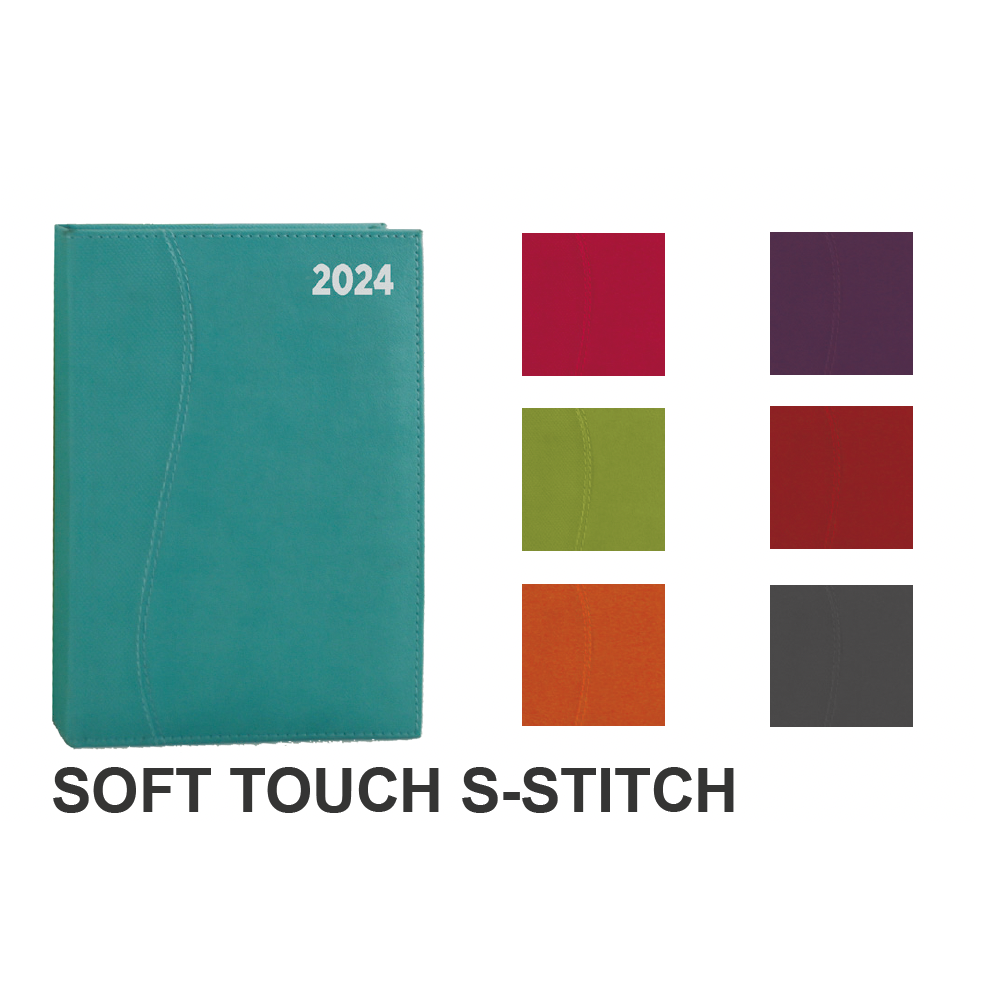 2027 Diary A4 Page-A-Day Ss Soft Touch Diary Purple