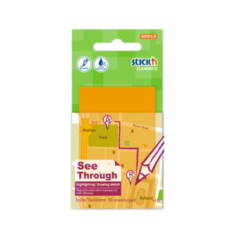 Stk'N Clear Note 76X50 21706 Orange-50S