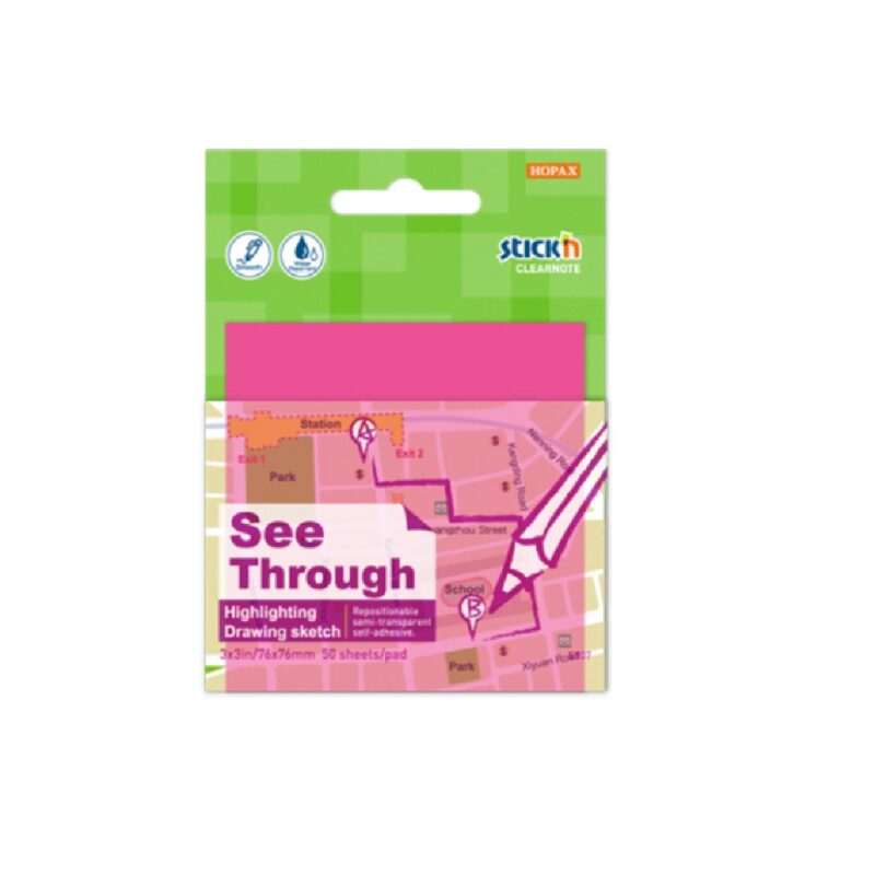 Stk'n Clear Note 76x76 21711 Pink-50s