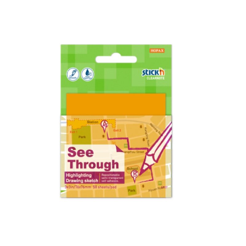 Stk'N Clear Note 76X76 21710 Orange-50S