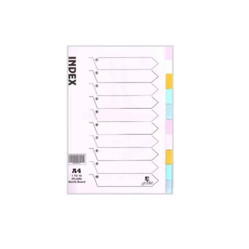 DAfrique A4 Board Divider 10Tab Pastel