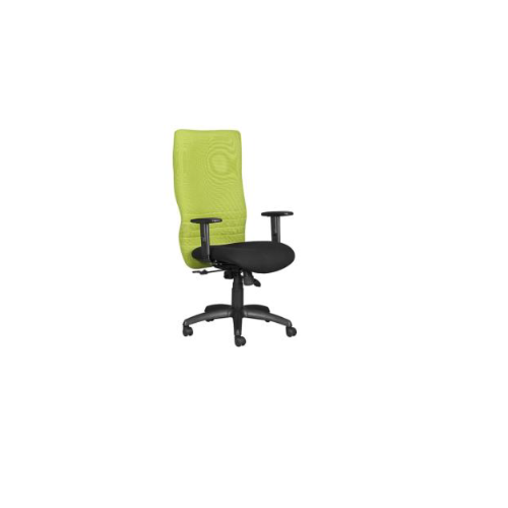 Nikki High Back Fabric chair black with T arms - Park Avenue