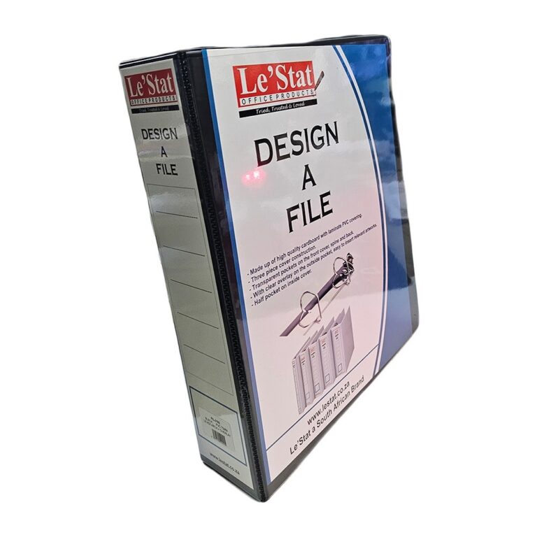 Stat Box File L'Stat A4 LA File + Overlay Black Design a File - Park Avenue Stationers
