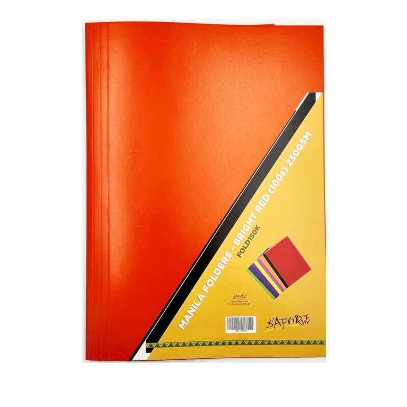 Manila Folders 230Gm (100) Bright Red