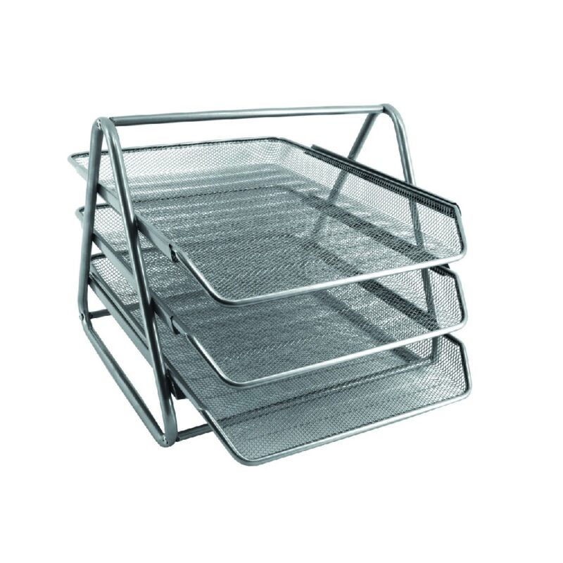 MESH Letter Tray Black - 3 Tier
