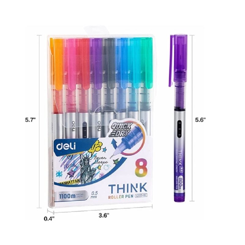 Deli Eq300-8C Roller Gel Pen 05 (8S)
