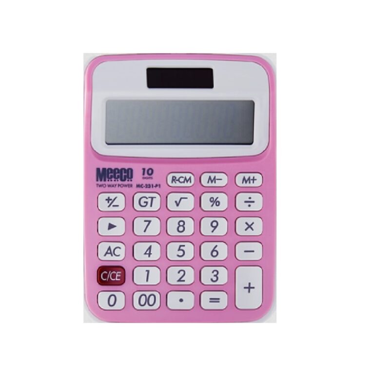 10 Digit Calculator M231 Pink+Lanyard  Meeco