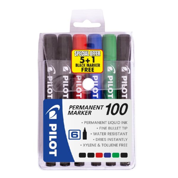 Pilot Permanent Marker 100 Set (6) Bullet