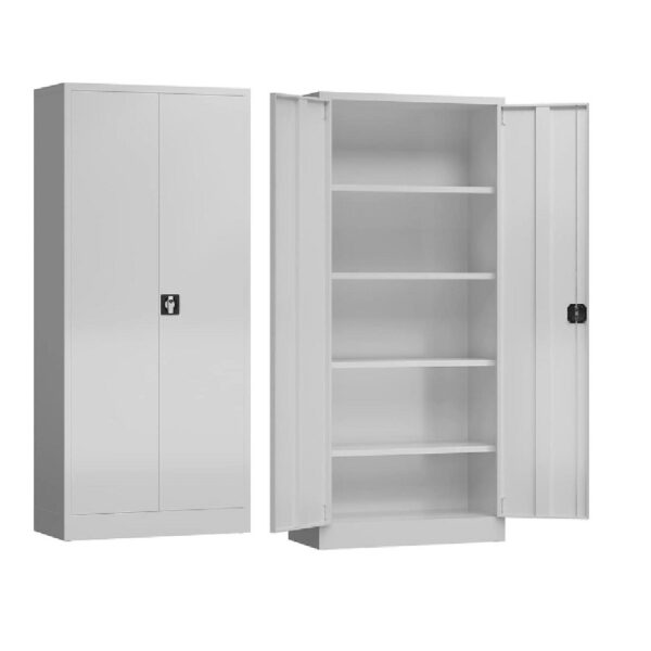 2-Door 4-Shelve
  Stationery Cupboard Grey