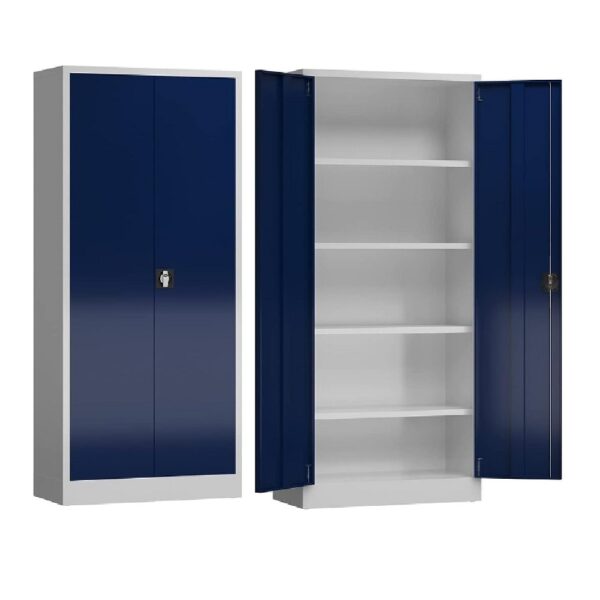 2-Door 4-Shelve Stationery Cupboard
  Blue