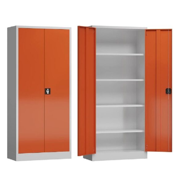 2-Door 4-Shelve Stationery Cupboard
  Orange